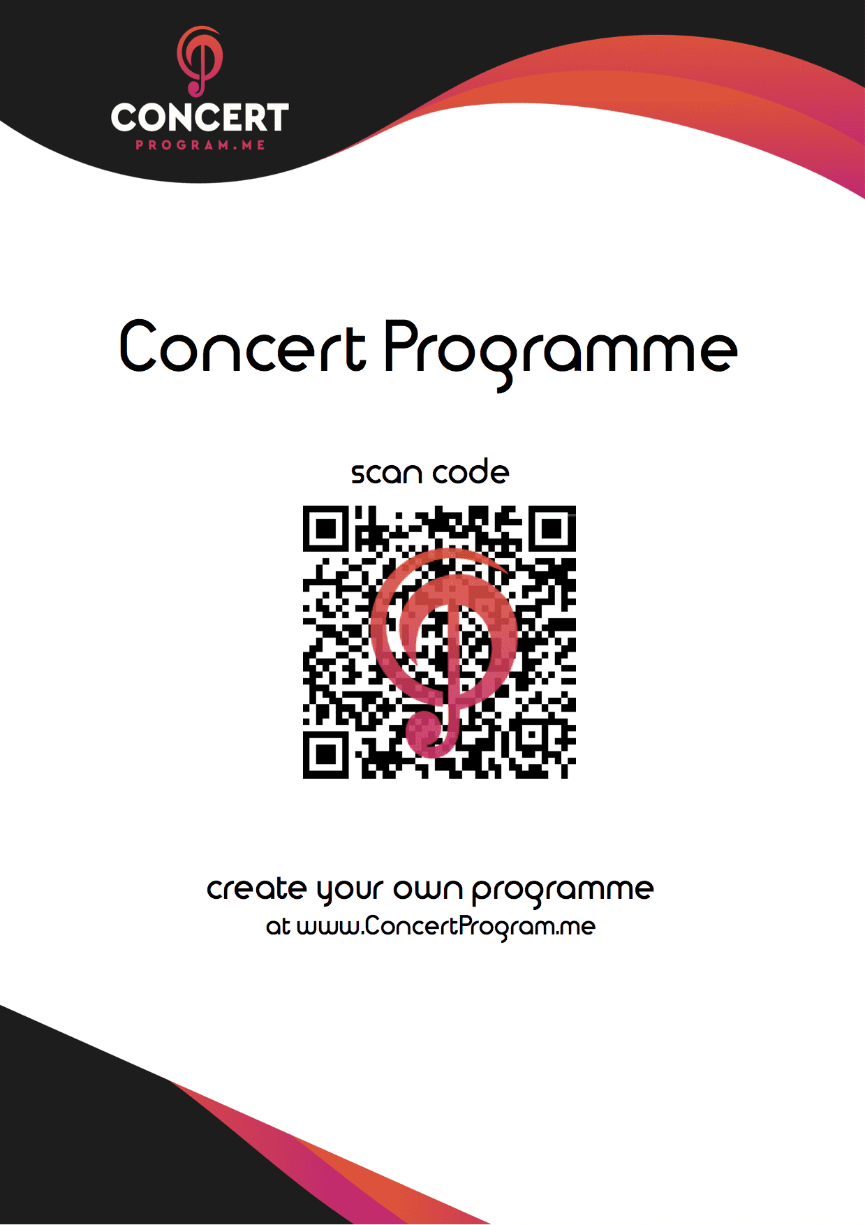 ConcertProgram.me sample QR poster